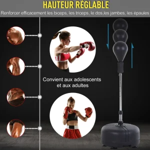 Budget 😀 Homcom Punching Ball Hauteur Réglable 👍 marque moins cher 14