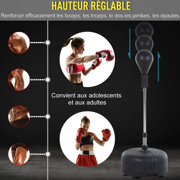 Budget 😀 Homcom Punching Ball Hauteur Réglable 👍 marque moins cher 5