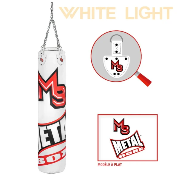 Nouveau 🌟 Boxe Anglaise Metal Boxe Sac De Frappe Metal Boxe BLANC ✨ magasin 1