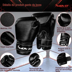 Meilleure vente 🎁 Boxe Movit Kit De Boxe Movit® Avec Sac De Boxe 25 Kg, 2 Gants De Boxe 12 Oz, 2 Bandes De Ma 🧨 Vente 14