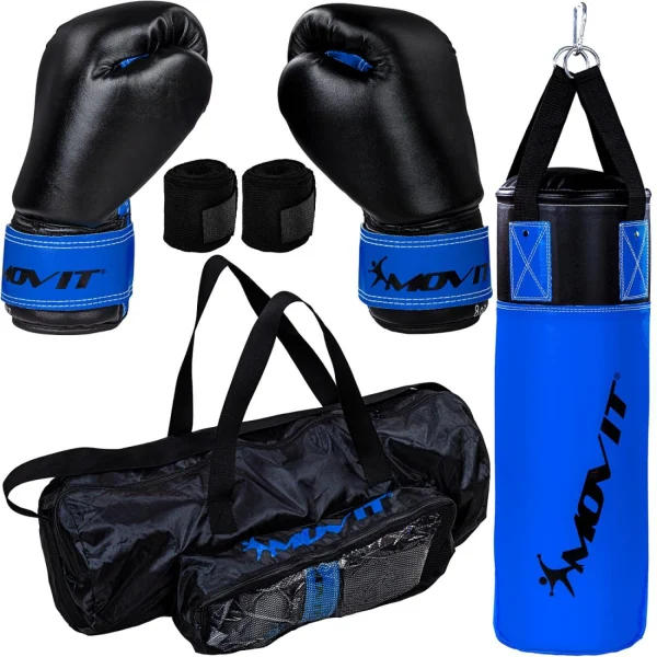 Meilleure affaire 😉 Boxe Movit Kit De Boxe Movit® Avec Sac De Boxe 5,5 Kg, 2 Gants De Boxe 8 Oz, 2 Bandes De Ma 🎁 De super promotions disponibles 1