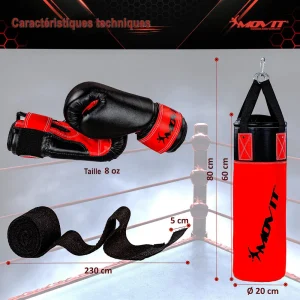 Les meilleures critiques de ❤️ Boxe Movit Kit De Boxe Movit® Avec Sac De Boxe 5,5 Kg, 2 Gants De Boxe 8 Oz, 2 Bandes De Ma 🔥 soldes en ligne 14