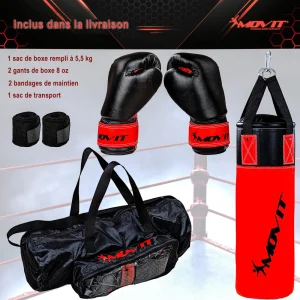 Les meilleures critiques de ❤️ Boxe Movit Kit De Boxe Movit® Avec Sac De Boxe 5,5 Kg, 2 Gants De Boxe 8 Oz, 2 Bandes De Ma 🔥 soldes en ligne 12