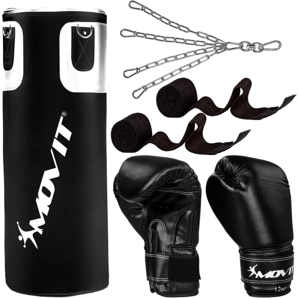 Meilleure vente 🎁 Boxe Movit Kit De Boxe Movit® Avec Sac De Boxe 25 Kg, 2 Gants De Boxe 12 Oz, 2 Bandes De Ma 🧨 Vente 1